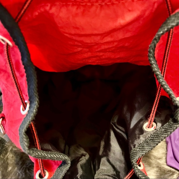 KIPLING-Large SAFETY Backpack w/Reflector Clasp-Packable-Red & Black - Picture 7 of 8